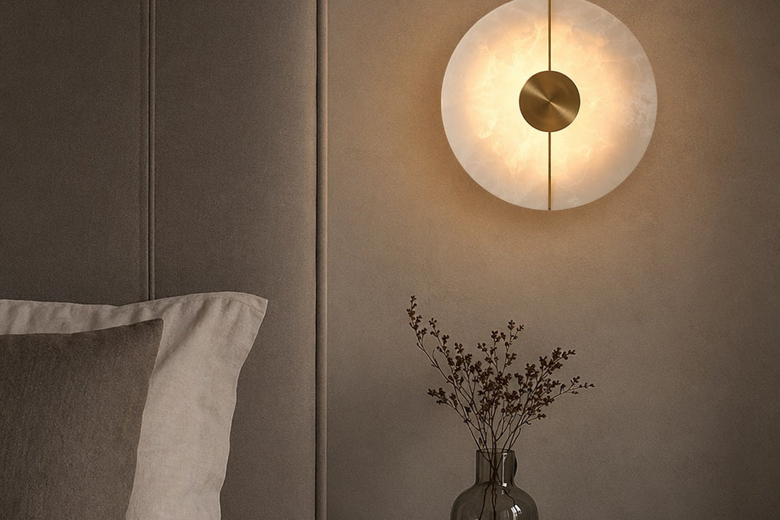Snowflake Alabaster Round Sconces: Halo Glow & Spacing Guide