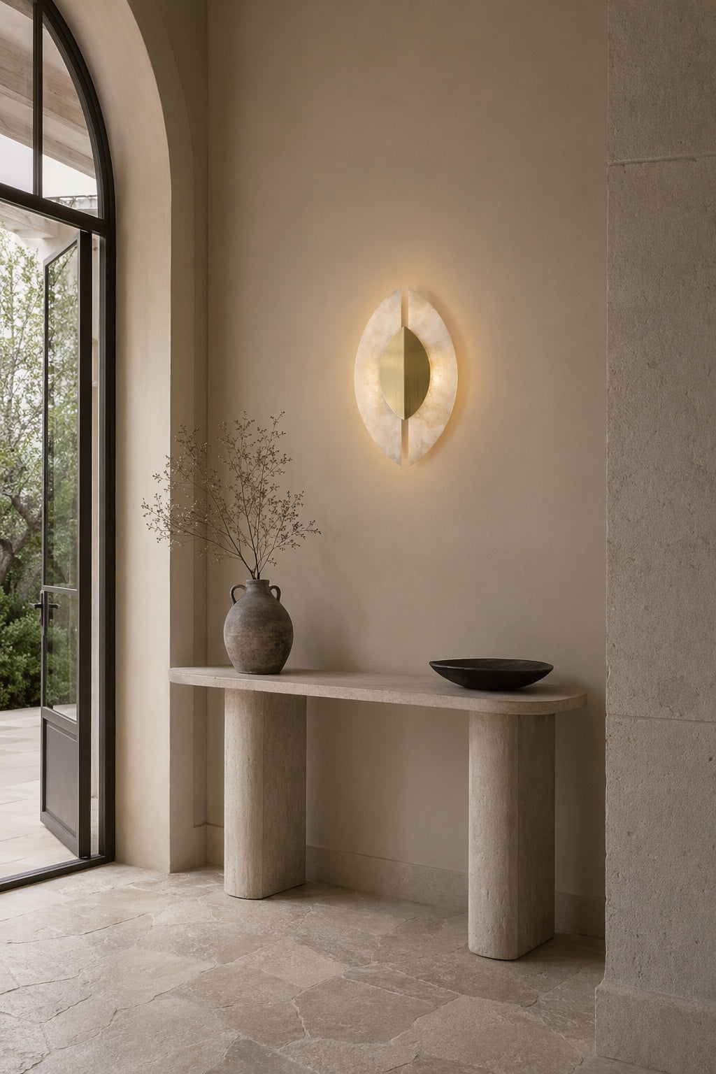 Sculptural Alabaster Leaf Wall Sconces: Organic Biophilic Geometry, Mounting Proportions, and Stone Veining
