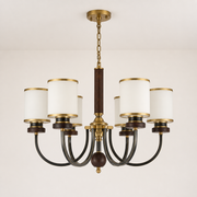 Ashbourne six-light chandelier clean hero with complete ceiling canopy