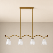 Bellarune Wave-Bar Ribbed Glass Linear Chandelier clean warm neutral wall-top hero