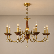 Candelis Candle-Style Wood and Crystal Chandelier clean warm neutral wall-top hero