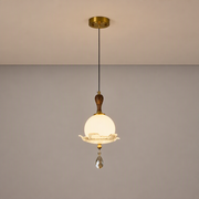 Arabelle Opal Globe and Ruffled Glass Pendant Light clean warm neutral wall-top hero