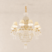 Ivorelle 12-light ivory ceramic beaded chandelier – product portrait