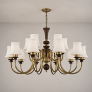 Kingswell opal glass chandelier clean hero with complete flush-mounted ceiling canopy