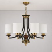 Montclair blackened frame chandelier clean hero with complete flush-mounted ceiling canopy