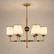 Orseline six-light chandelier clean product hero with a flush ceiling canopy