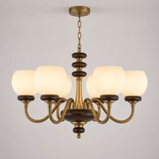 Ravenelle six-light chandelier clean hero with complete ceiling canopy