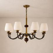 Wetherby eight-light chandelier clean hero with complete ceiling canopy