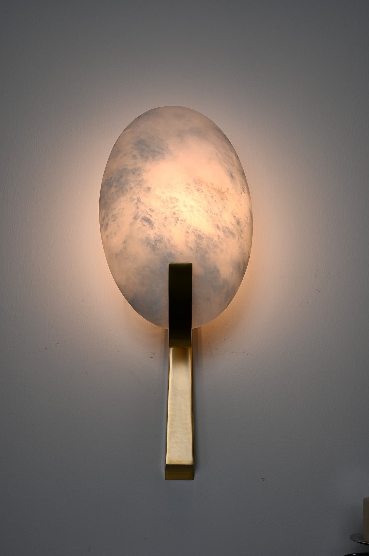 Modern Alabaster Oval Stem Wall Sconce - 01 01-DSC_7009