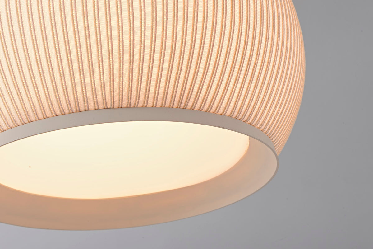 Modern Ribbed Dome Pendant Light — diffuser edge and ribbed shade detail