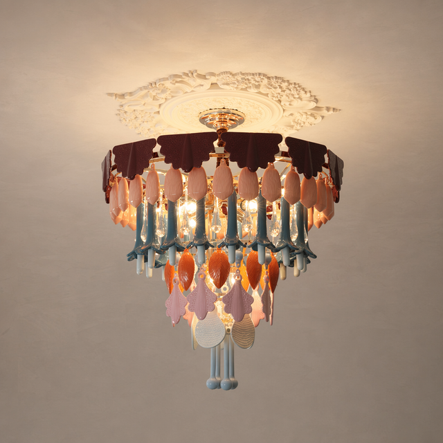 Colorful Ceramic Lily of the Valley Chandelier