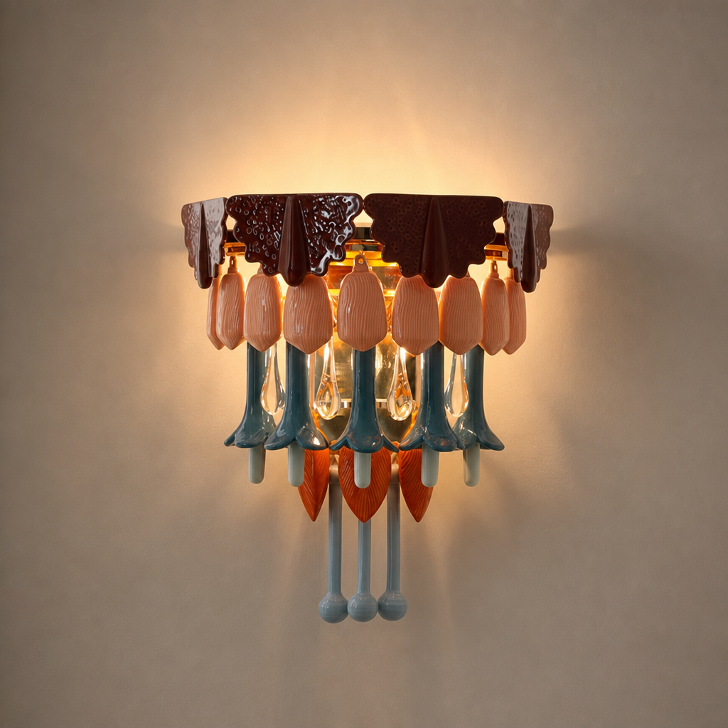 Colorful Ceramic Floral Wall Sconce - 01 01-hero-clean-taupe