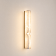 Modern Alabaster Linear Wall Sconce in Natural Brass - product image 01