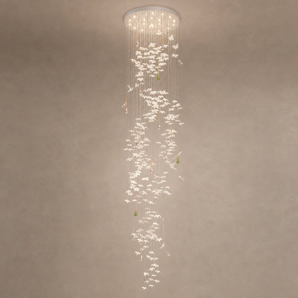 Floating Orchid Ceramic Grand Cascade Chandelier hero product