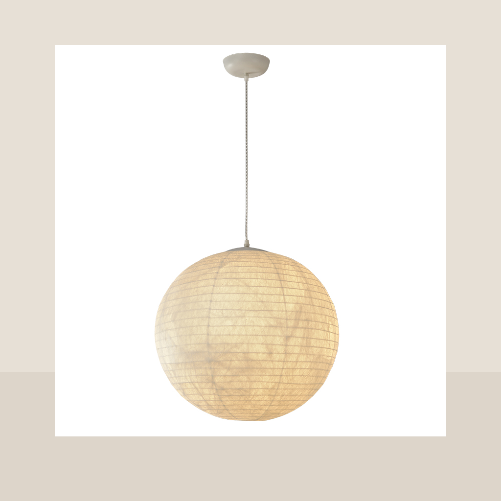 Modern Silk Globe Pendant Light - 01 warm beige hero