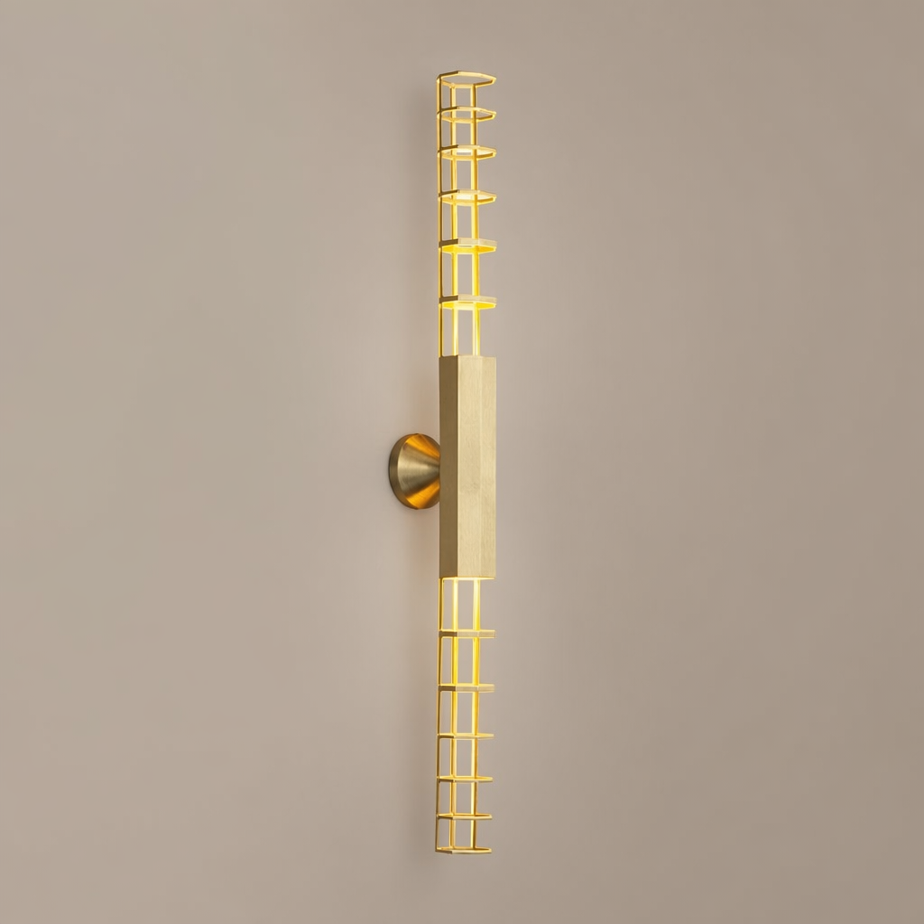 Modern Natural Brass Linear LED Wall Sconce - generated main 01 01-hero-product