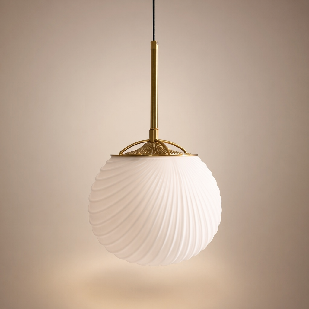 Modern Ribbed Glass Globe Pendant Light - 01 01-hero-product