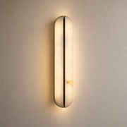 Modern Spanish alabaster slim capsule wall sconce product view