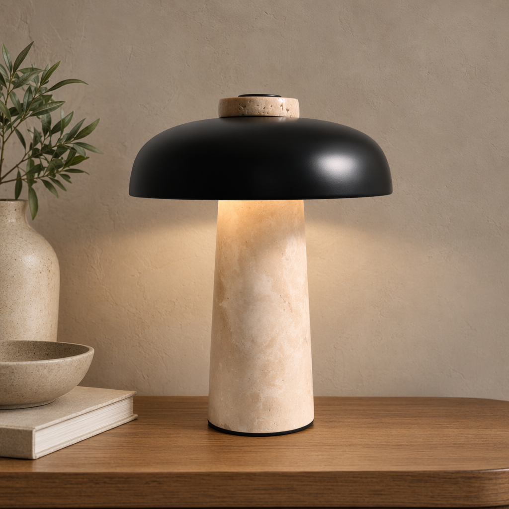 Modern Black Marble LED Table Lamp - 01 01-hero-product