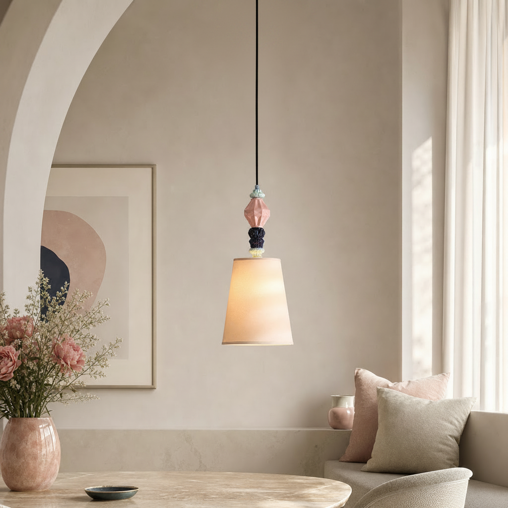 Fog-Glaze Pink Ceramic Mini Pendant hero product