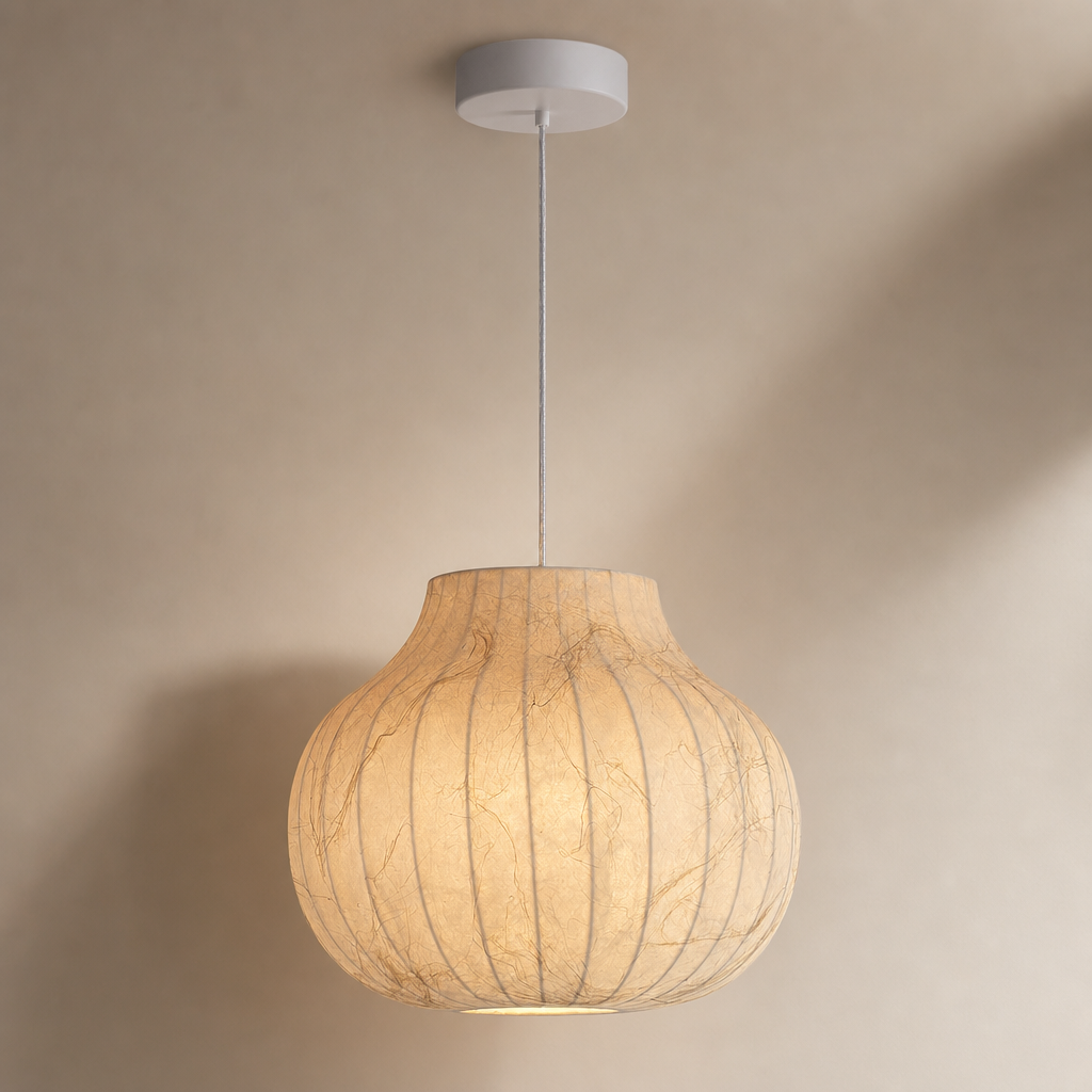 Modern Ribbed Silk Globe Pendant Light - generated workflow 01 01-hero-product