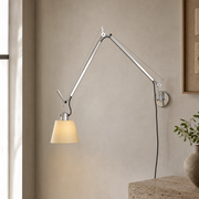 Bauhaus Adjustable Parchment Swing Arm Wall Light hero product