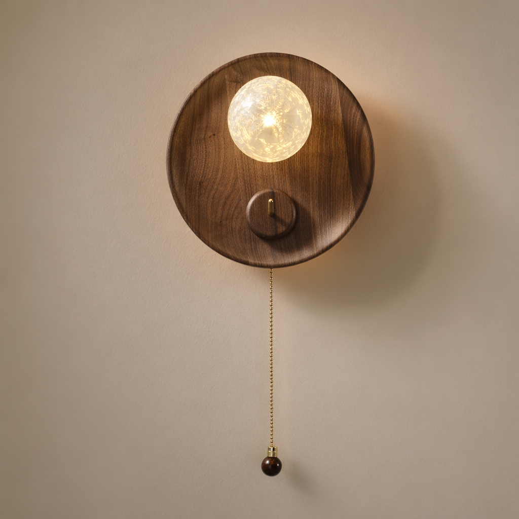 Modern Wood Disc Wall Sconce - generated workflow 01 01-hero-product