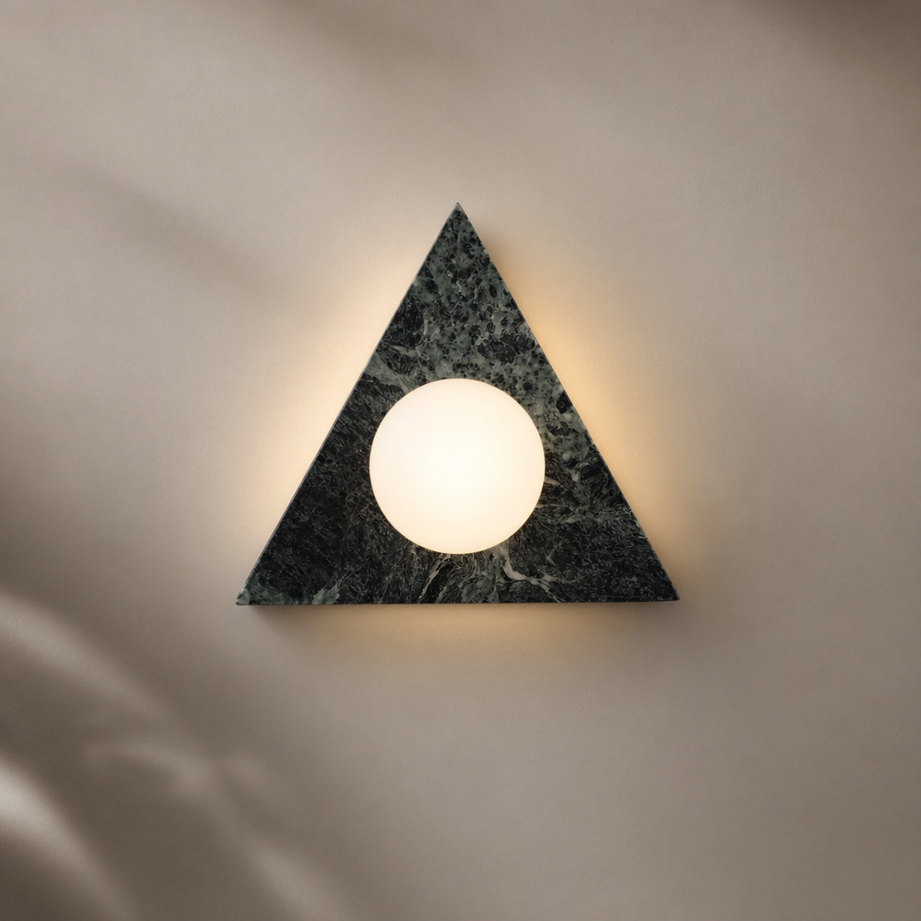 Modern Triangle Marble Wall Sconce - 01 01-hero-product