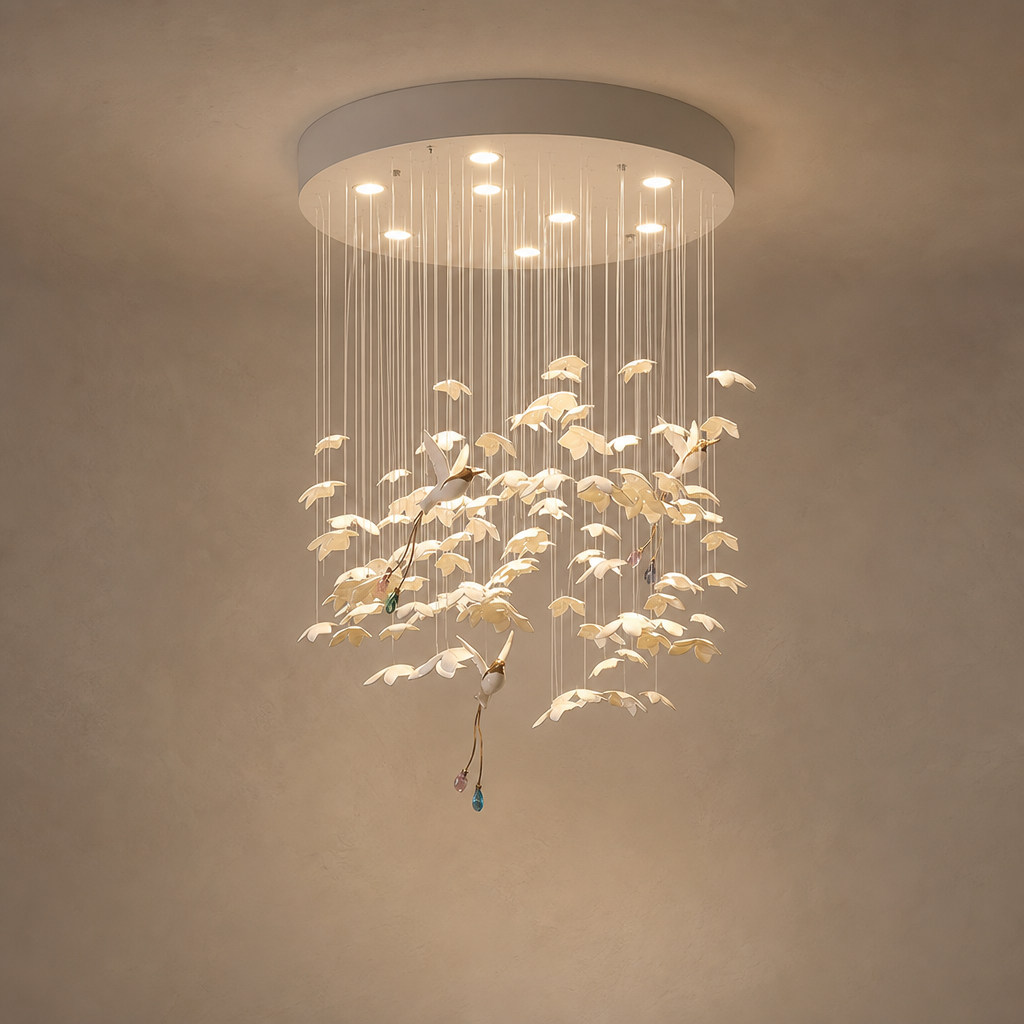 Floating Orchid Ceramic Short Chandelier hero product