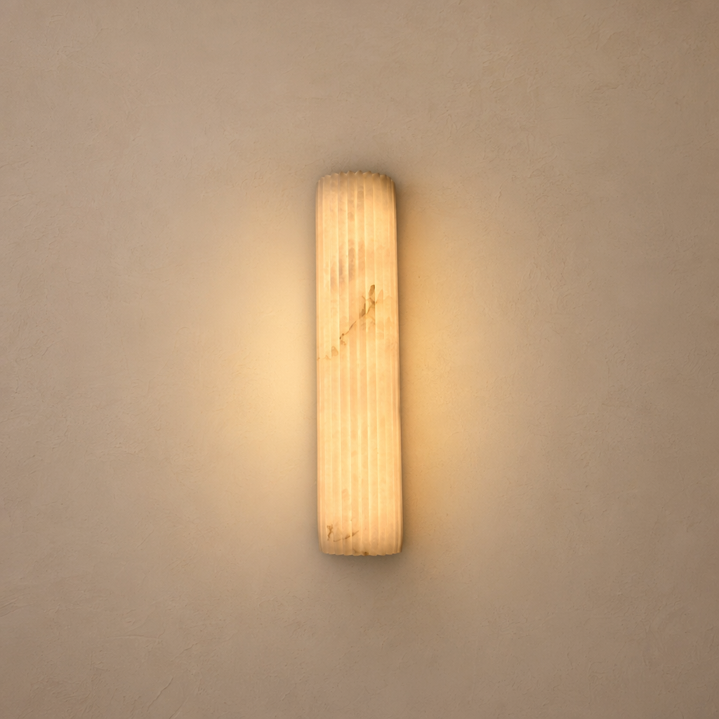 Modern Fluted Alabaster Wall Sconce - product image 01