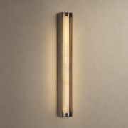 Modern Alabaster Linear Wall Sconce in Antique Brass - product image 01