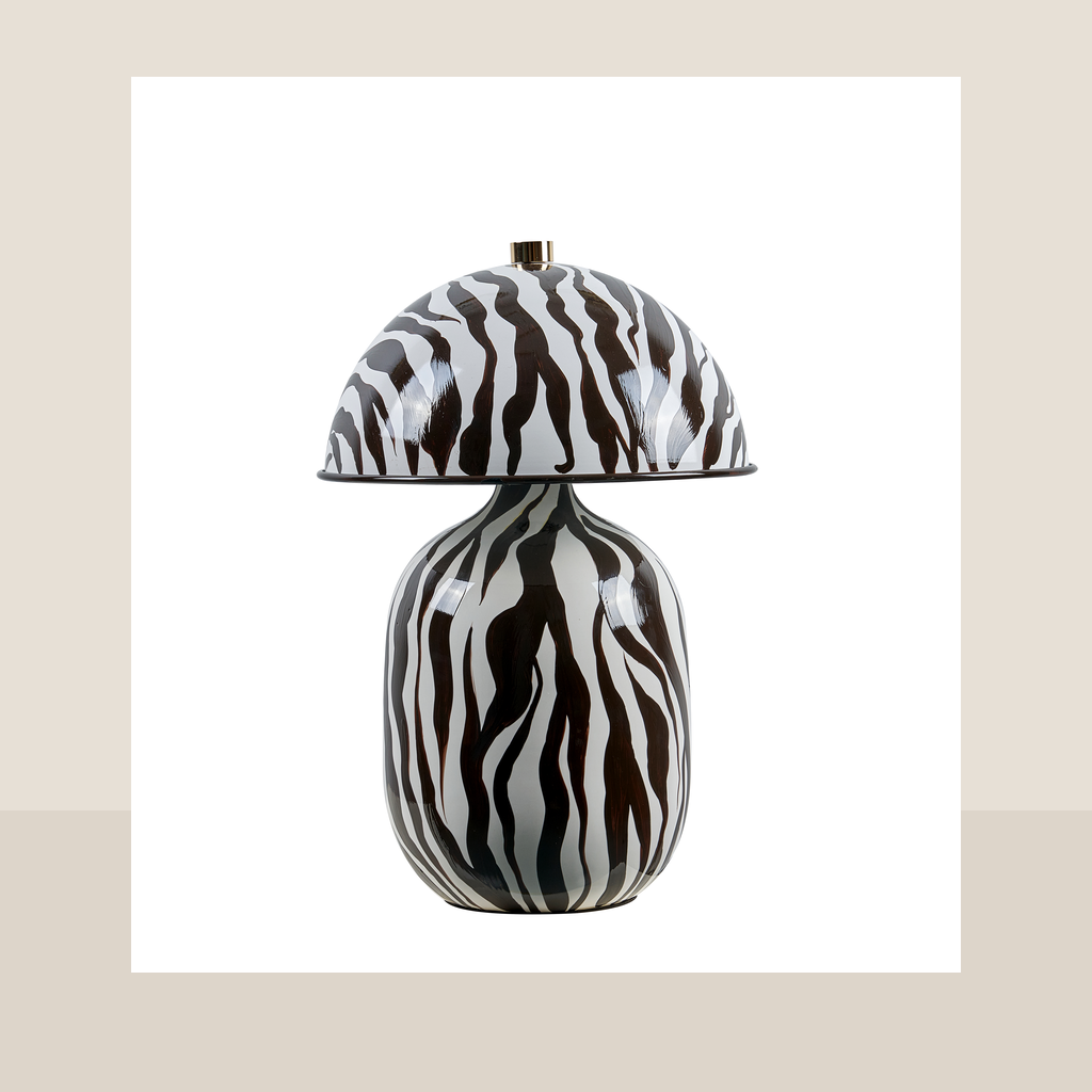 Modern Patterned Mushroom Table Lamp - 01 warm beige hero