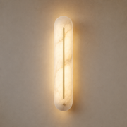 Modern Snowflake Alabaster Oval Wall Sconce - product image 01