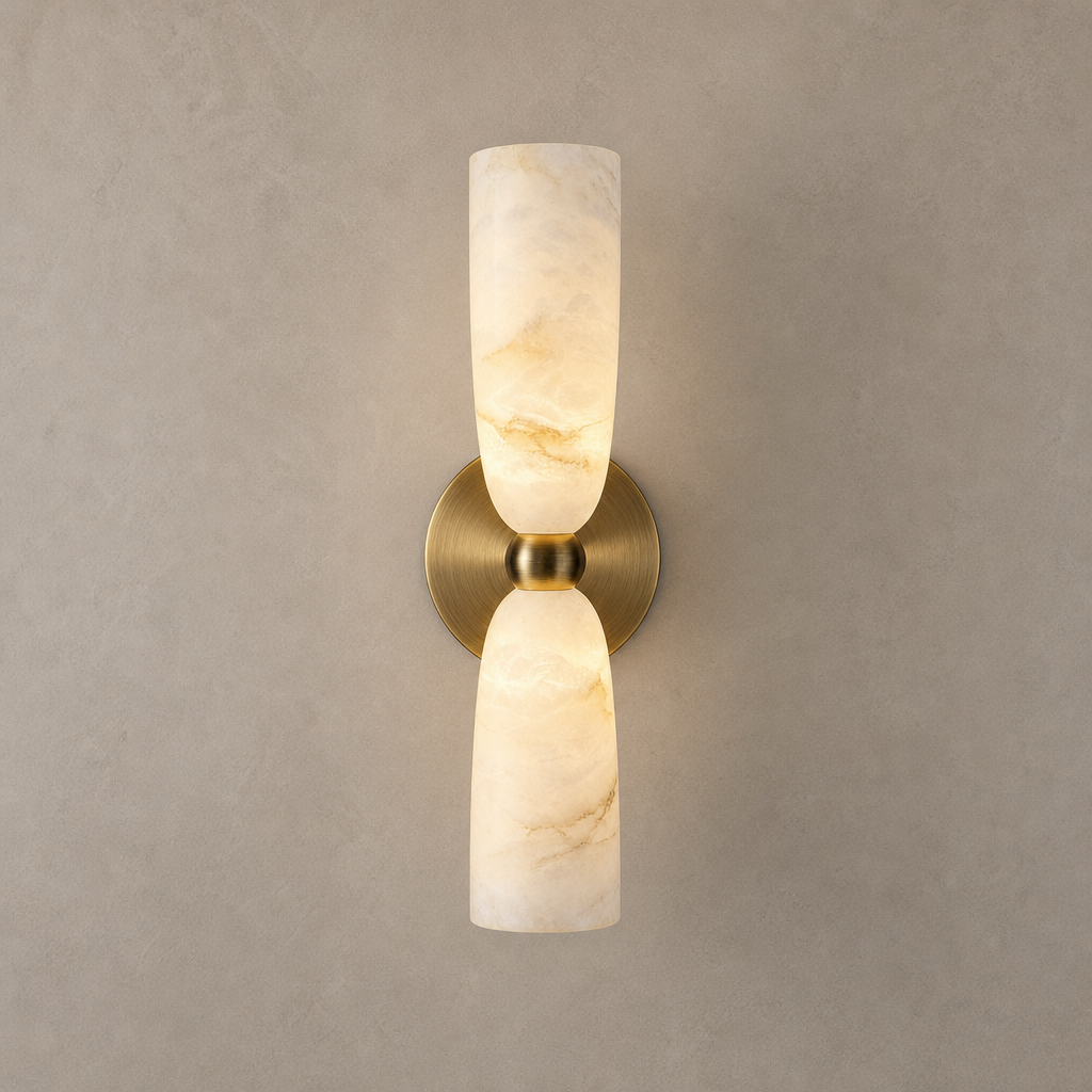 Double Alabaster Cylinder Wall Sconce hero product