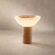 Modern Wood Bowl Table Lamp - 01 01-hero-product