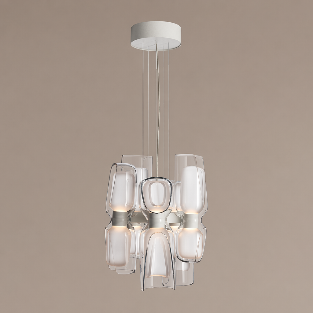 Modern Glass Petal Cluster Chandelier - generated main 01 01-hero-product