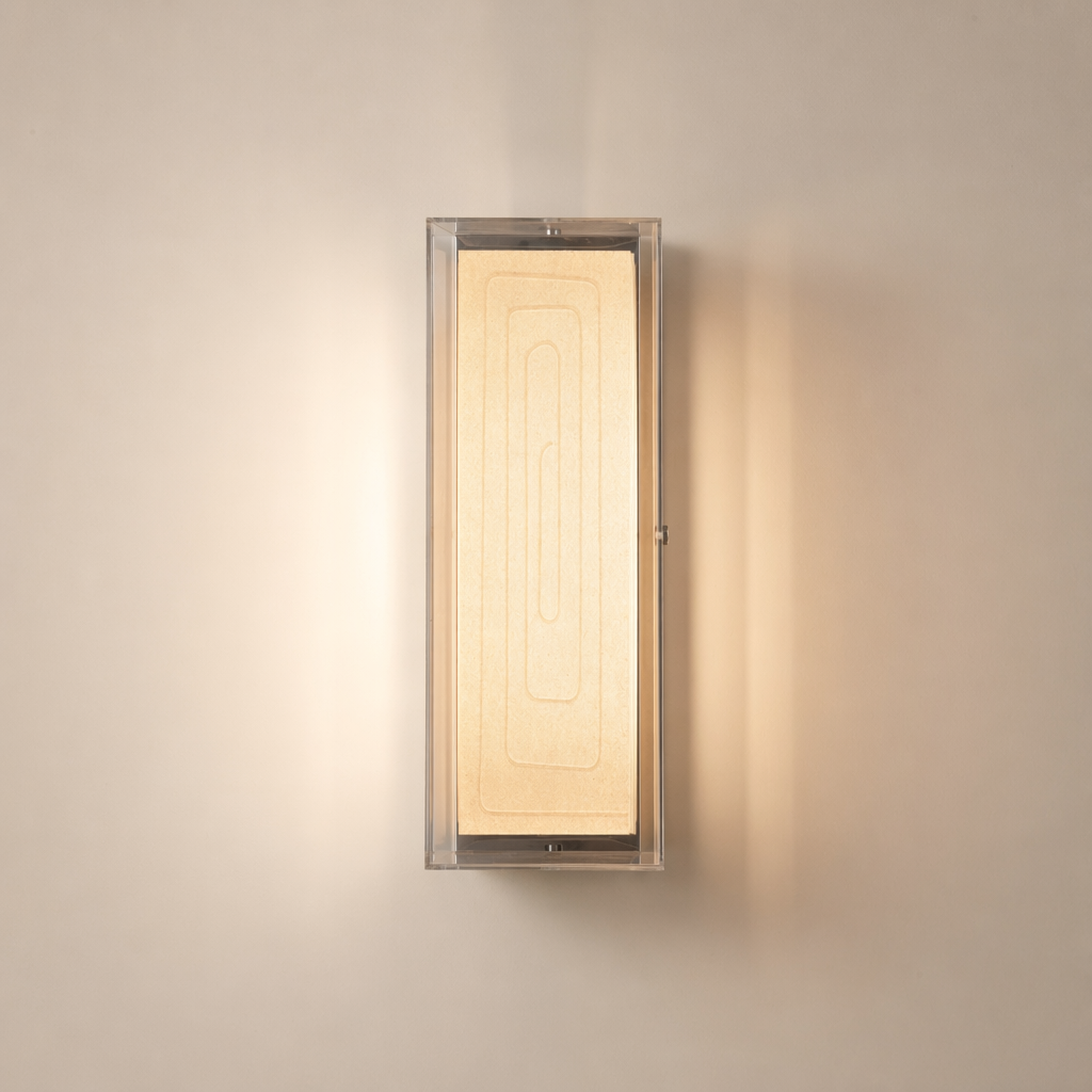 Modern Rectangular Acrylic Wood Wall Sconce - 01 01-hero-product