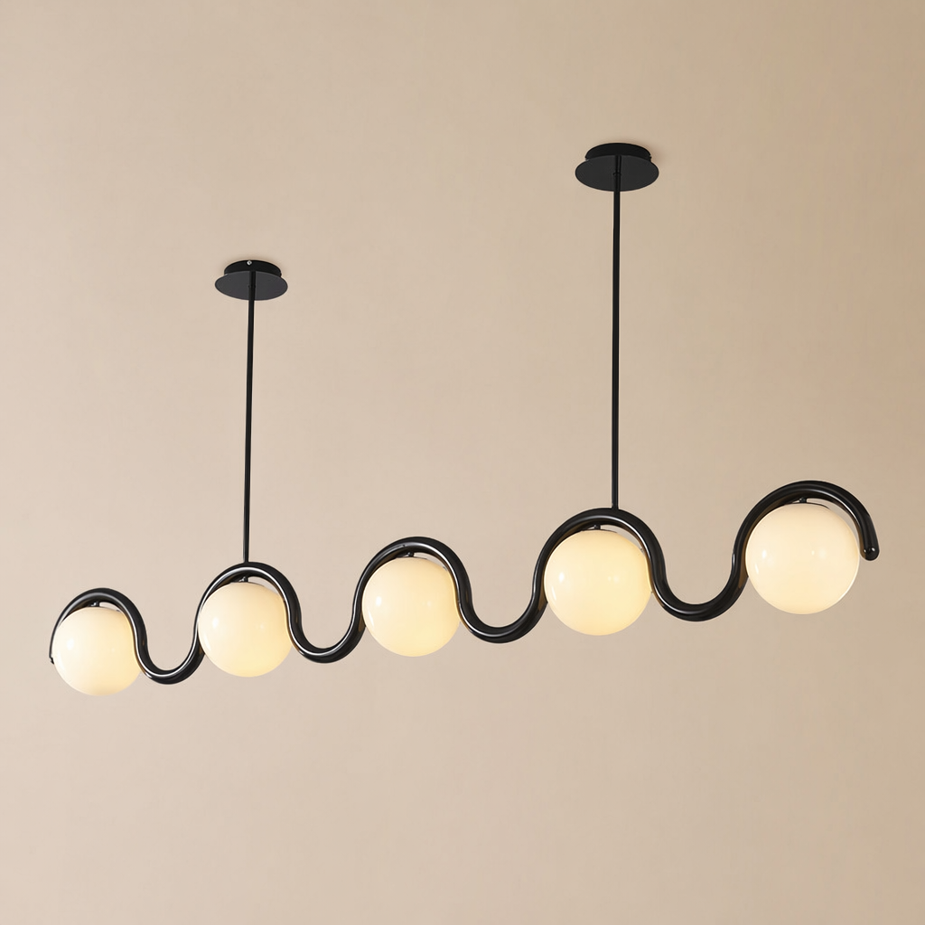 Colorful Wave Linear Globe Pendant Light - generated main 01 01-hero-product