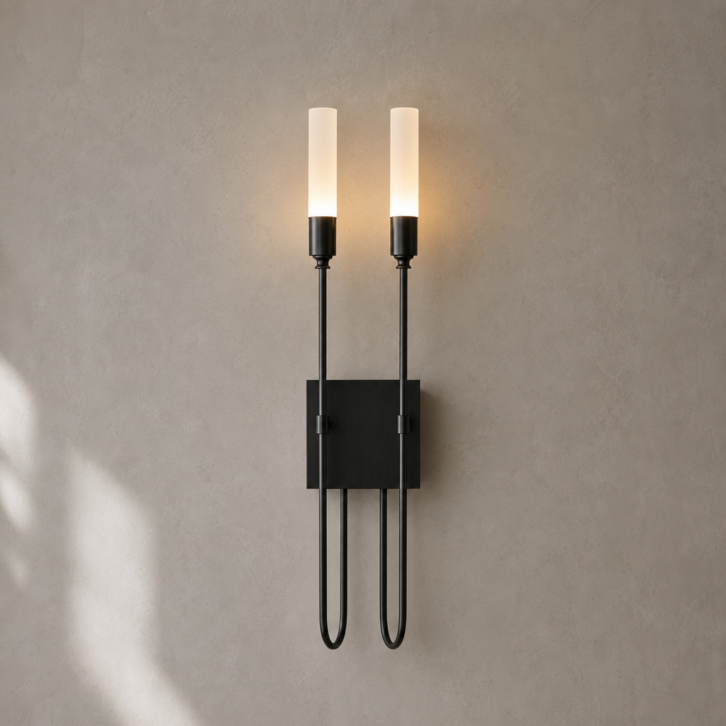 Double Loop Wall Sconce copper black hero product
