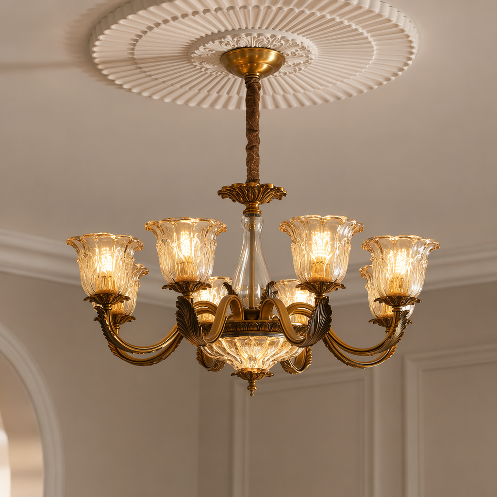 Baroque Floral Glass Chandelier - 01 01-hero-product