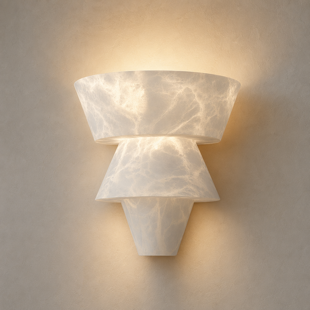 Modern Alabaster Tiered Wall Sconce - product image 01