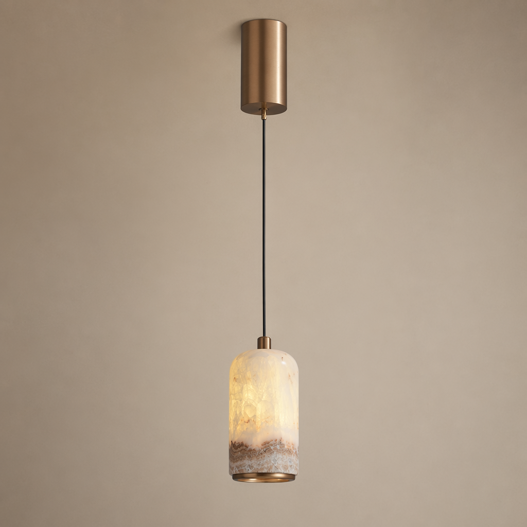 Modern Colorful Stone Cylinder Pendant Light - generated main 01 01-hero-product