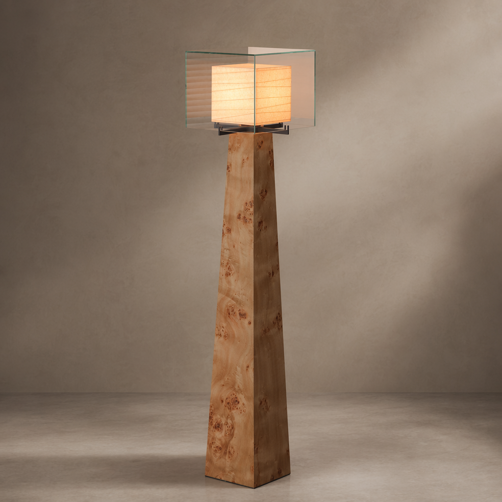 Modern Travertine Glass Shade Table and Floor Lamp - 01 01-hero-product