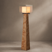 Modern Travertine Glass Shade Table and Floor Lamp - 01 01-hero-product