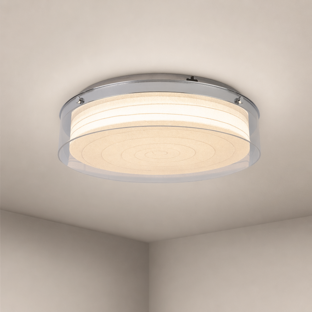 Modern Round Acrylic Wood Ceiling Light - 01 01-hero-product