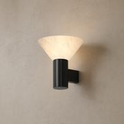 Modern Snowflake Alabaster Cup Wall Sconce - product image 01