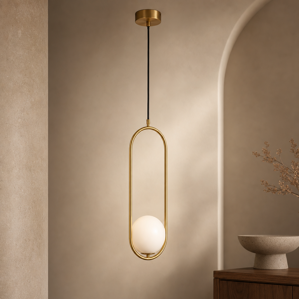 Modern U-Frame Copper Globe Pendant Light - 01 01-hero-product.png