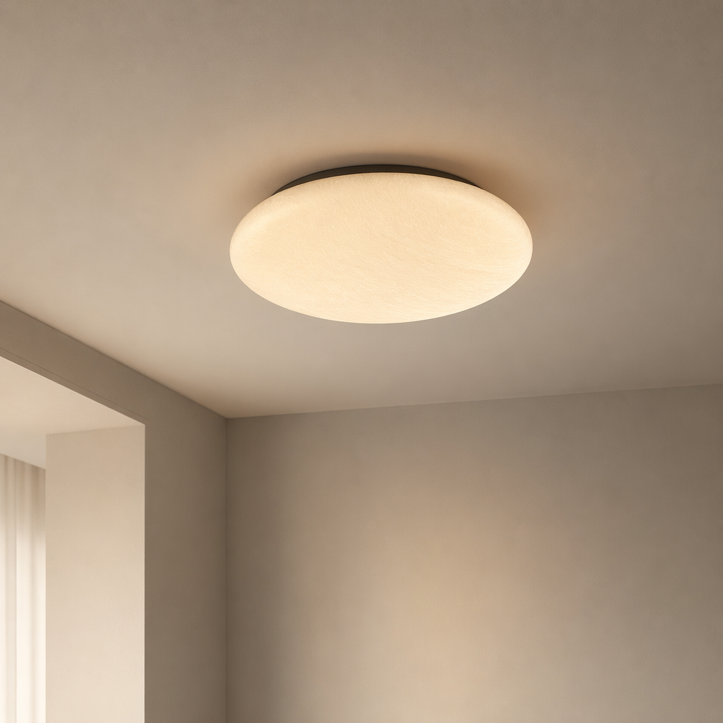 Modern Mulberry Silk Ceiling Light in White - product image 01