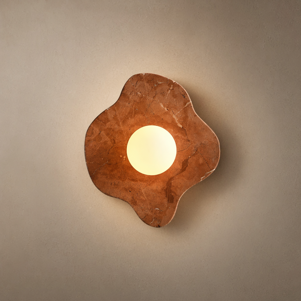 Modern Four-Lobed Stone Wall Sconce - 01 01-hero-product