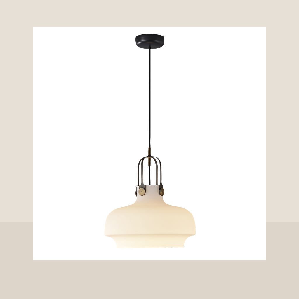 Modern Glass Dome Pendant Light - 01 warm beige hero